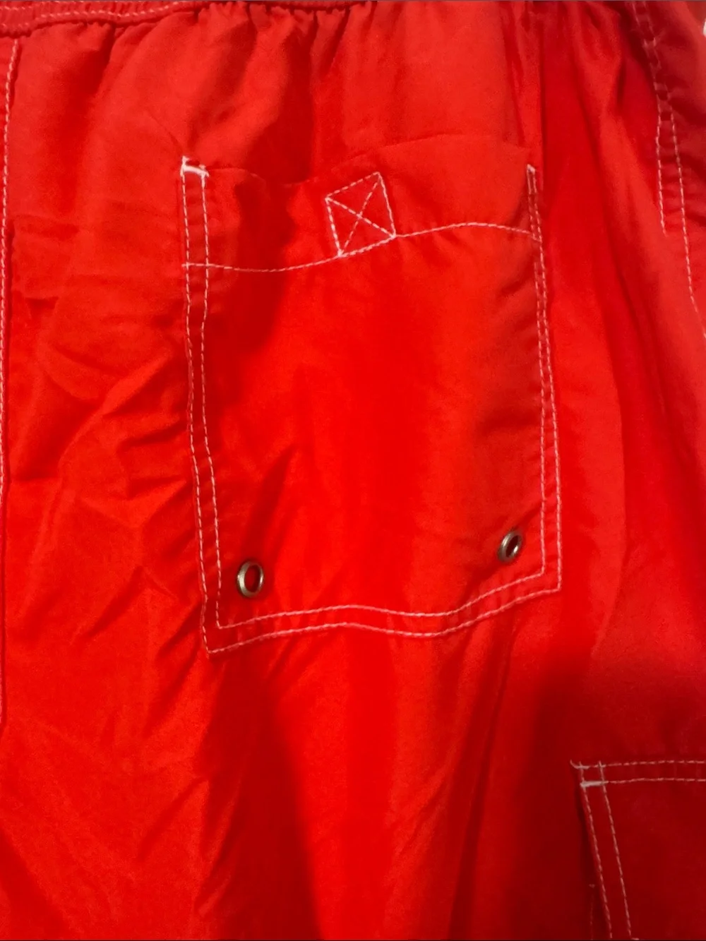 Merona Red Men's Swim Board Shorts with Side Cargo Pocket
